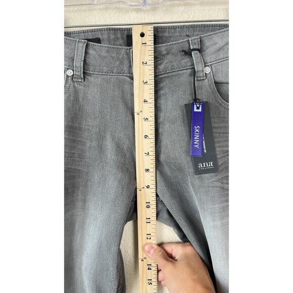 NWT a.n.a Low Rise Skinny Fit Through Hip And Thigh Gray Stretch Jeans 31/12 - Picture 12 of 12